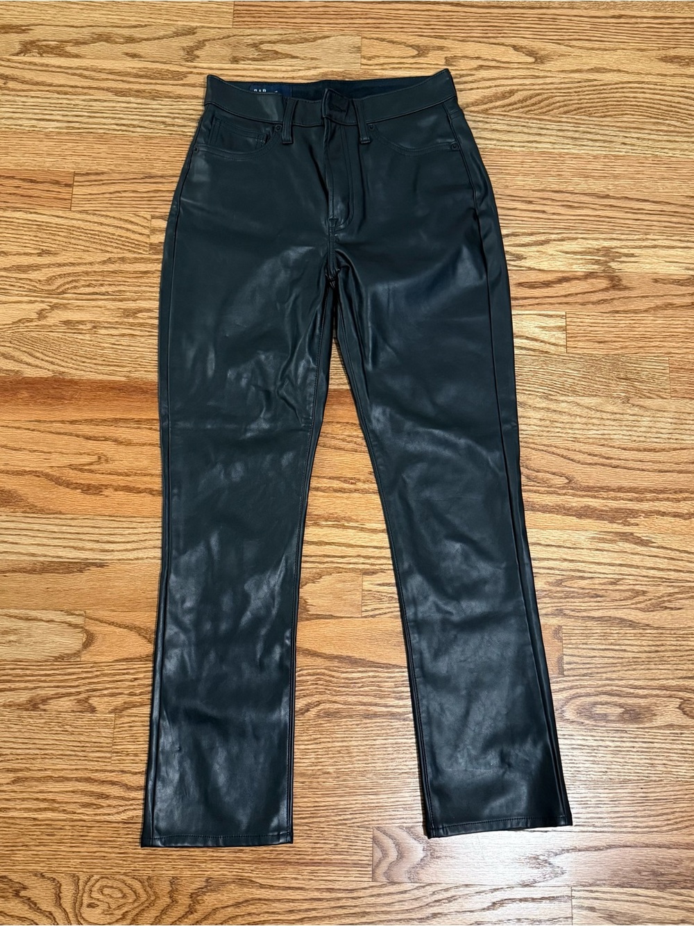 GAP Black Faux Leather High-Rise Slim Pants